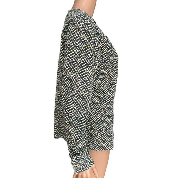 Cabi Cliffside Jacket Multi Geometric Print Moto Full Zip cotton stretch size M - Picture 2 of 7